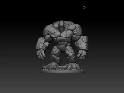ZBrush-Movie.mp4 Stone Golem – Miniature for RPG / D&D – STL File