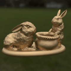 Adorable Rabbit Bunnies - Planter 3D model