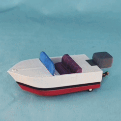 spongebob.gif STL file Spongebob Boatmobile (Boat car) paper clip holder - color separated・3D printer design to download