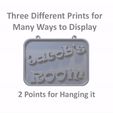 Jabcon-GIF.gif Jacob's Room Sign - Includes desk stand, wall hanging points and door mounting points - Can be filled with Crafting Resin