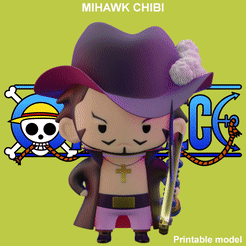 miha-1.gif STL file Mihawk Chibi - One Piece・3D printer design to download