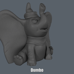 Dumbo.gif Download free STL file Dumbo (Easy print no support) • 3D printing object, Alsamen