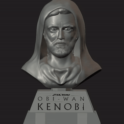 Gif.gif STL file obi wan kenobi 2022 busta head star wars・Template to download and 3D print, ARTMANS