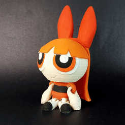 flor.gif STL file Powerpuff Girls: Blossom (No supports needed)・3D printable design to download