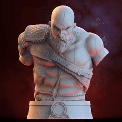 ezgif-2-70fe0c768b.gif STL file Fan Art Kratos - God of War - BUST・3D printer design to download, NachoCG