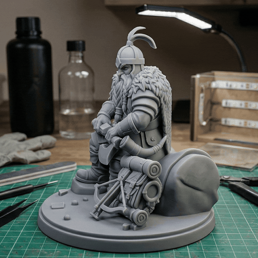 Thorek, The Weary Wanderer - Resting Dwarf Veteran | Camp NPC Miniature