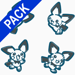 GIF-PACK-4.gif STL file PACK 4 - PICHU - COOKIE CUTTER ANIME・3D printable model to download