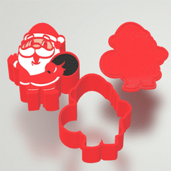 STL00637-GIF2.gif 3D file 3pc Santa Claus Bath Bomb Mold・Model to download and 3D print, CraftsAndGlitterShop