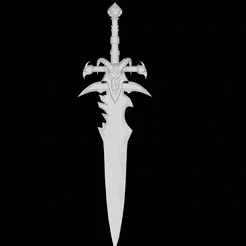 ezgif-2-fcf45df89a.gif STL file Sword - Dagger- Skull - Lich King Sword- Blade- Weapon- Toy- Kids sword - COSPLAY - COSPLAY SWORD- ANIME - ANIME SWORD - KEY CHAIN - FROSTMOURNE・3D printing model to download