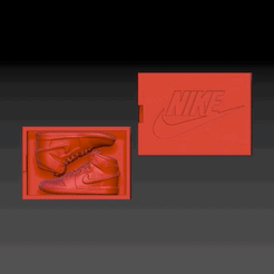Jordans-box.gif 3D file NIKE AIR JORDAN BOX with JORDAN 1 SNEAKERS・Design to download and 3D print, SpaceCadetDesigns