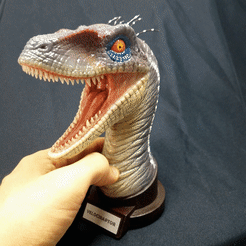 Macho2.gif STL file Velociraptor Bust・3D print model to download, vicmoss