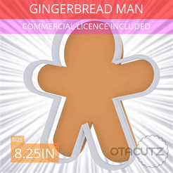 Gingerbread_Man~8.25in.gif STL file Gingerbread Man Cookie Cutter 8.25in / 21cm・3D printer design to download