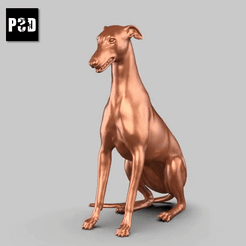 00T.gif STL file Greyhound Pose 03・3D printable design to download