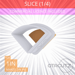 1-4_Of_Pie~1in.gif Datei STL Scheibe (1∕4) Kuchenausstecher 2,5 cm / 1 Zoll・Design für 3D-Drucker zum herunterladen