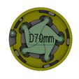3DP5BLROD70A-with-dimension.gif 3DP5BLROD70A Mechanical Iris shutter diaphragm diy hobby mechanism