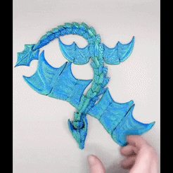 ezgif.com-optimize-3.gif Fichier STL Flexi Sea Dragon, Dragon d'eau articulé, Print in Place・Modèle à télécharger et à imprimer en 3D