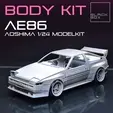 BODY KIT |... AE86 AQSHIMA 1724 MODELKIT Bodykit for AE86 AOSHIMA 1-24th Modelkit