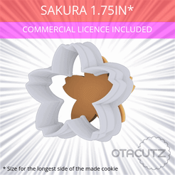 Sakura_1.75in.gif STL file Sakura Cookie Cutter 1.75in / 4.4cm・3D printer model to download