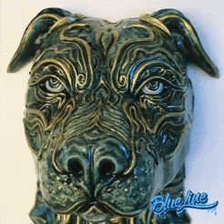 guardiandellaves.gif STL-Datei Pitbull Key Guard Dog Wandskulptur Freitragender Druck am Platz・3D-druckbare Vorlage zum herunterladen