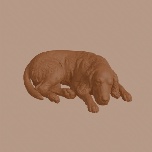 Sleeping Cocker Spaniel Dog Figurine