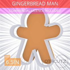 Gingerbread_Man~6.5in.gif STL file Gingerbread Man Cookie Cutter 6.5in / 16.5cm・3D printer design to download