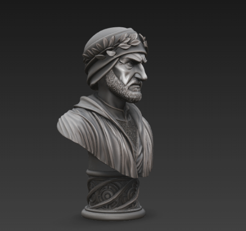 👤 Dante Alighieri Bust STL – Historical Figure 3D Print Model, Statue ...