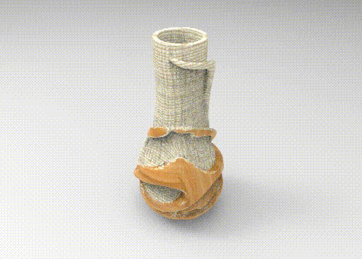 Organic Fusion Wood & Fabric Vase