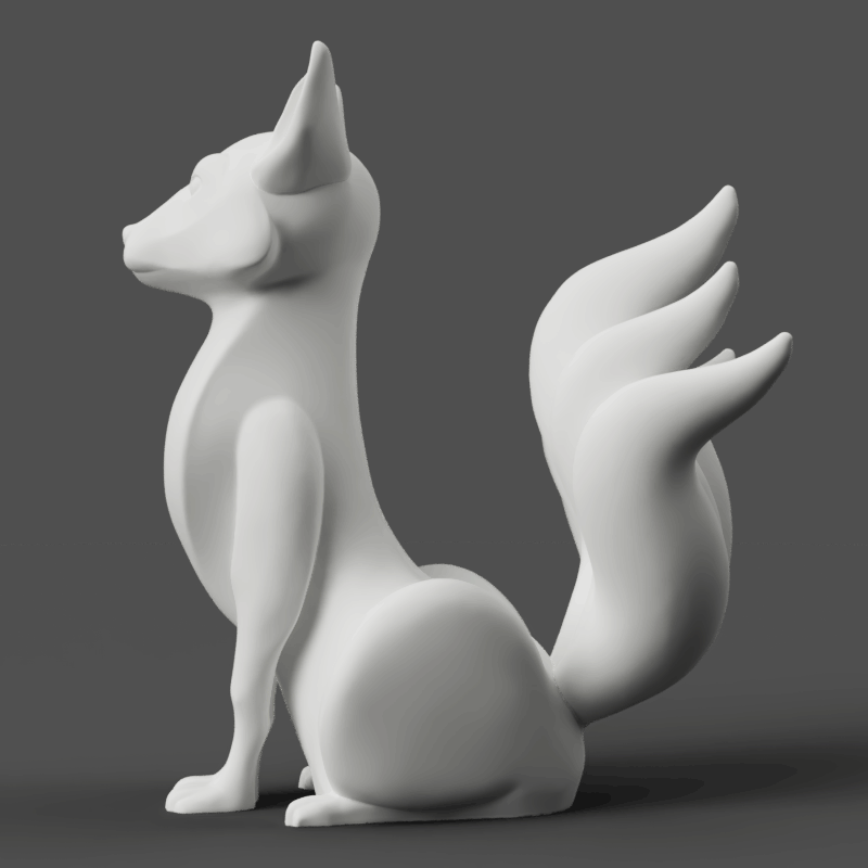Kitsune_Turntable.gif Download free STL file Kitsune - Easy Print, no supports required. New V3!!! • 3D printing object, ThatJoshGuy