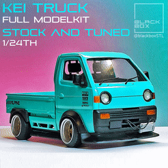 0.gif 3D file KEI TRUCK Stock and Tuned 1/24 FULL MODELKIT・Model to download and 3D print, BlackBox