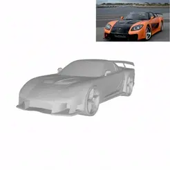 Diseño-sin-título-1.gif STL file Mazda Rx7 FD 1997 Veilside version (Fast and furious)・3D printing template to download