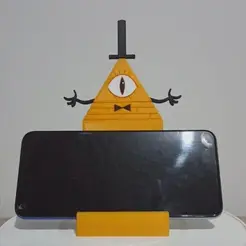Mi-video-4.gif STL file Bill Cipher (Gravity Falls) Cell Phone Stand Base・3D printable model to download