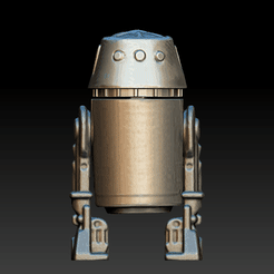 DROIDE-CHETO.gif 3D file Star Wars The Mandalorian . R5-D4 droid .3D action figure .OBJ Kenner style.・Template to download and 3D print
