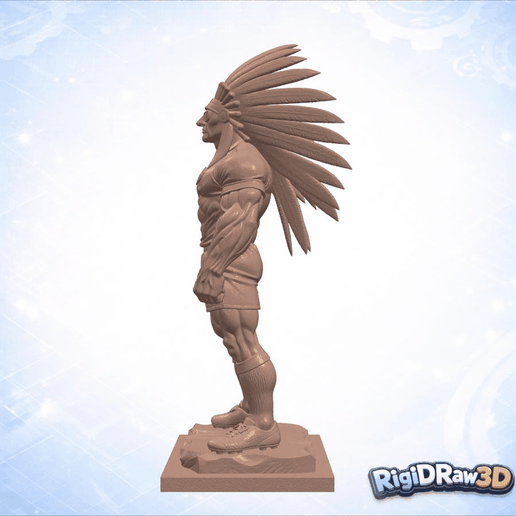 Muscular Chief Wearing Feather Headdress – RDW3D-REGZD