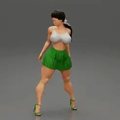 ezgif.com-gif-maker-2.gif 3D file Sexy Woman with Beautiful Body Wearing Mini Skirt and Bra・Design to download and 3D print, 3DGeschaft