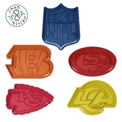 NFL-GIF.gif NFL - Play Offs - Football  Collection Set - Cookie Cutter - Fondant - Polymer Clay