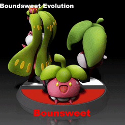 Bounsweet-Evolution.gif STL file Bounsweet evolution- FAN ART - POKÉMON FIGURINE - 3D PRINT MODELHERACROSS・3D print model to download, adamchai