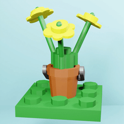 Animação-Vaso-Lego_2.gif Fichier STL VASE STYLE BRIQUE・Objet pour impression 3D à télécharger