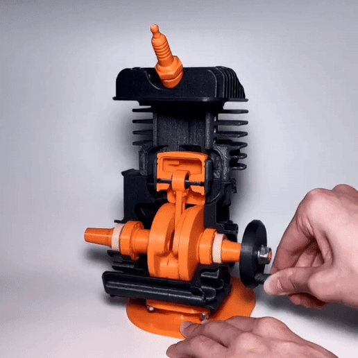 Two-stroke engine model 3D model