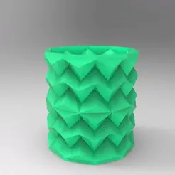 untitled.1769.gif STL file FLOWERPOT ORIGAMI FACETED ORIGAMI PENCIL FLOWERPOT・3D print object to download