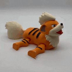 IMG_1297.gif STL file 058- Caninos / Articulated Growlithe・3D printable design to download, Entroisdimenions