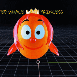 princess.gif STL file ARTICULATED WHALE PRINCESS・Template to download and 3D print