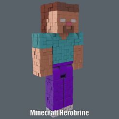 Minecraft-Herobrine.gif STL-Datei Minecraft Herobrine (Einfacher Druck und einfache Montage)・3D-Druckvorlage zum Herunterladen, Alsamen