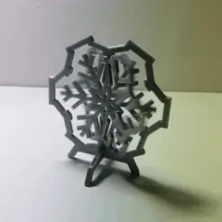 20181210_220729.gif Free STL file Spinning snowflake - table top decoration・3D print design to download, samster_3d