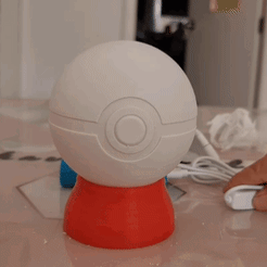 400.gif 3D file Pikachu sleeping in a Pokeball Night Light・3D printer design to download
