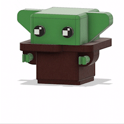 Baby_Yoda_Brick_Style_v2.gif Download free 3MF file Baby Yoda (Grogu) Brick Style • 3D printing template, jbadas30