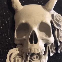 calaverarosas1.gif STL file Devil skull with roses・3D printer model to download, jdelmal
