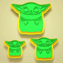 UniConverter-15_20230919200633.gif 3D file COOKIE CUTTERS COOKIE CUTTERS BABY YODA "GROGU" PACK - SIMPLE STAMP・3D printable model to download