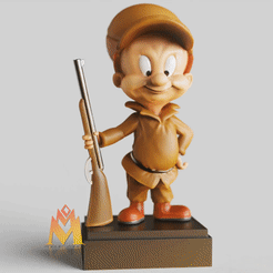 Elmer-Fudd.gif STL file Elmer Fudd-classic cartoons Fanart--standing pose-FANART FIGURINE・3D printer model to download