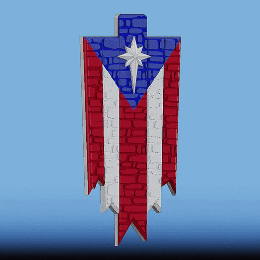🇵🇷 PUERTO RICAN FLAG WALL DECOR – STONE TEXTURE