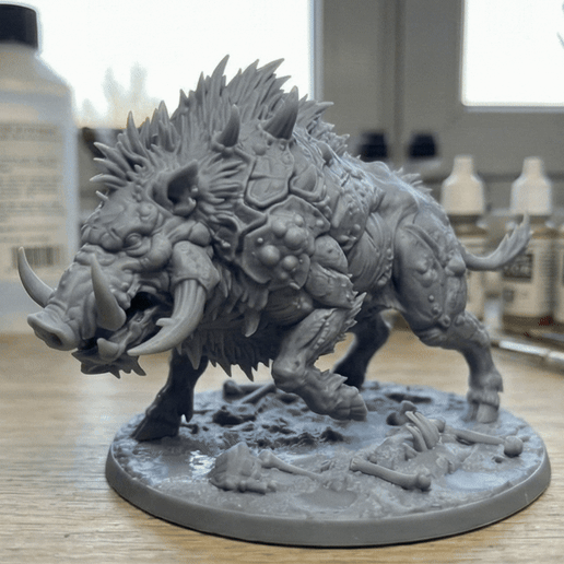 Plague Boar - Undead Dire Beast | RPG Miniature